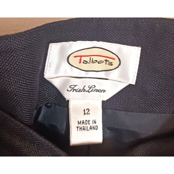 Vintage Talbots Irish Linen Coastal Black Lined Pants Women's Size 12 - Picture 3 of 5